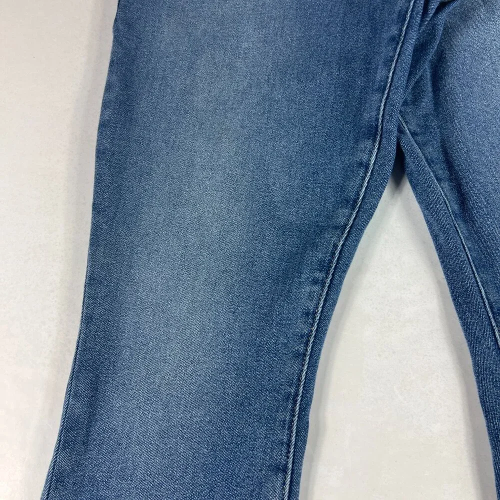Good American Jeans Women's 12 Good Legs Skinny Ankle Blue Faded Stretch Denim
